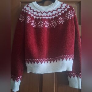 Cupshe Festive Red and White Knit Sweater